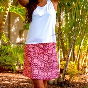 RipSkirt Length 1 Red Orange White Polka Dot Wrap Skirt size M Hawaii Tropical